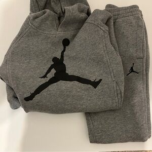 Kids Jordan Gray Sweatsuit with Black Jordan Logo